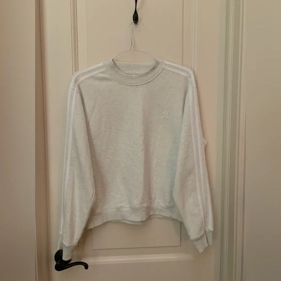 NWOT ADIDAS SPORTSWEAR ESSENTIALS 3-STRIPES HALF-NECK FLEECE SWEATSHIRT - L - Picture 12 of 16